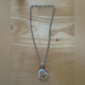 Elegant Chanel Style Silver Heart Pendant Necklace